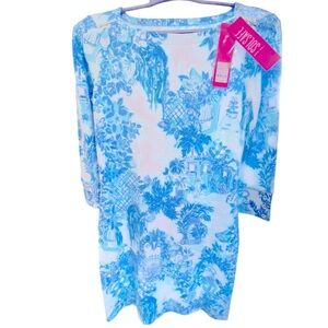 NWT Lilly Pulitzer Blue and White Floral Dress - Size Small